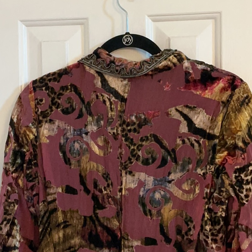 Alberto Makali Multicolor Mixed-Print Velvet-Trim & Beaded Jacket - Picture 10 of 15
